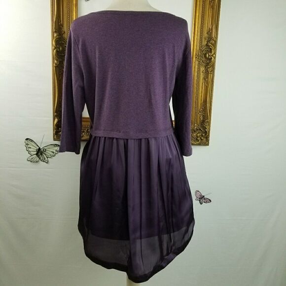 Soft Surroundings purple mixed material tunic top - Picture 2 of 7